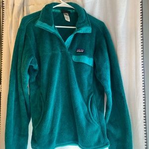 Patagonia Synchilla Snap Fleece Jacket Teal Green Womens L
